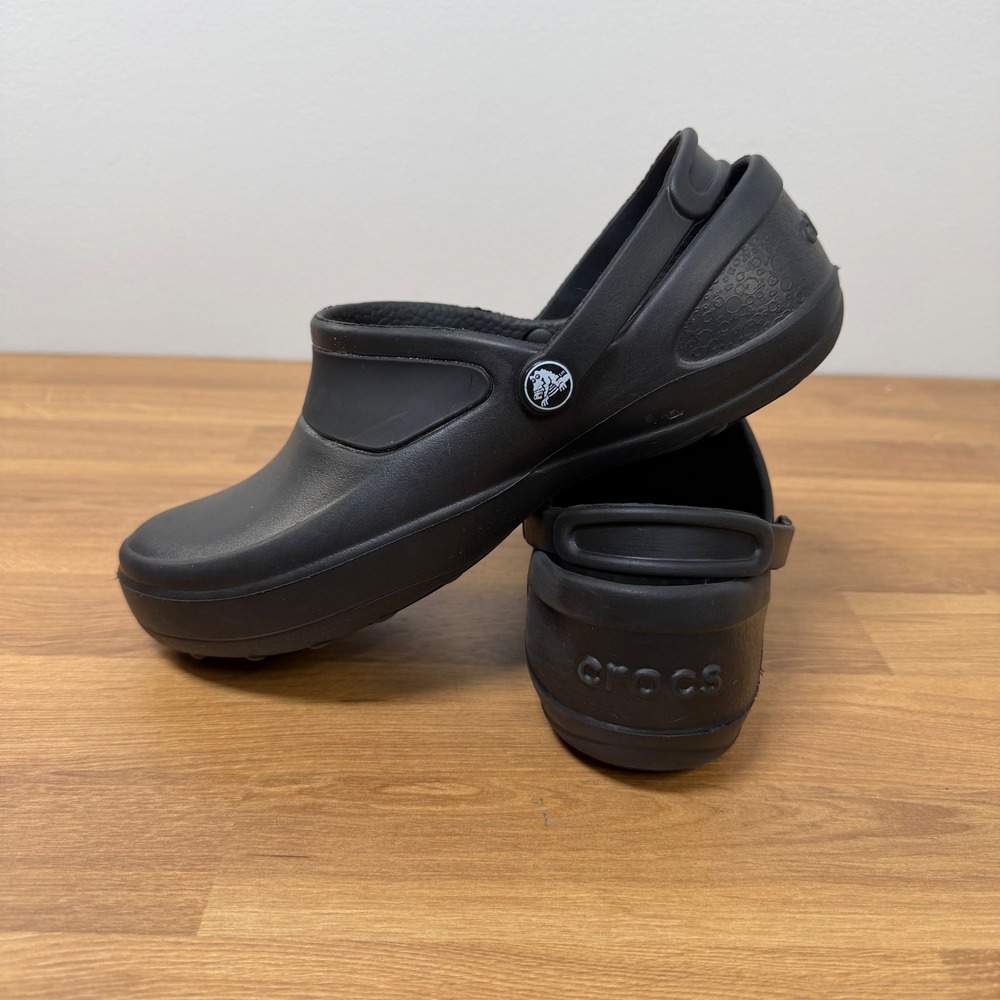 Crocs Mercy Work Black Clogs Women Size 8 Slip Resistant Professional Shoes